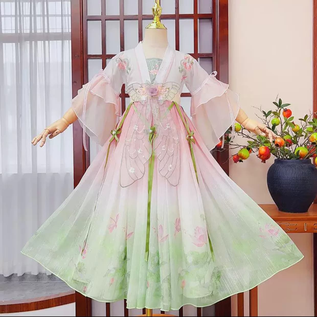 Fairy Fairy (Green) Kids Hanfu Dress alternate view