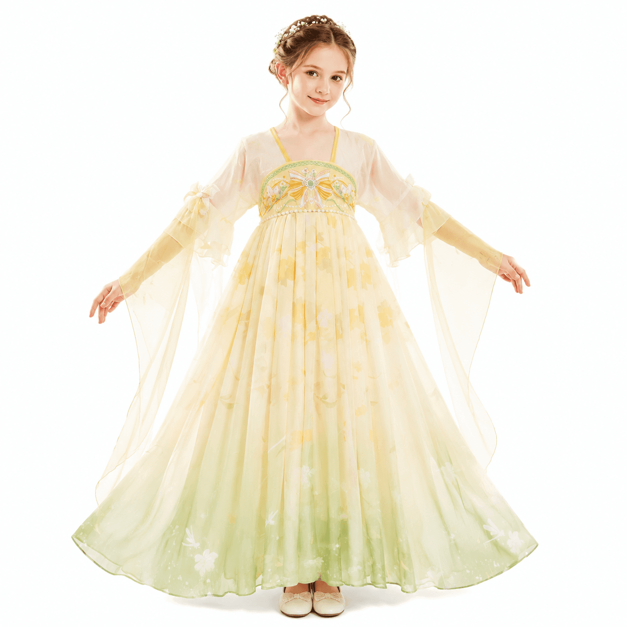 Osmanthus Fairy (Yellow) Kids Hanfu Dress