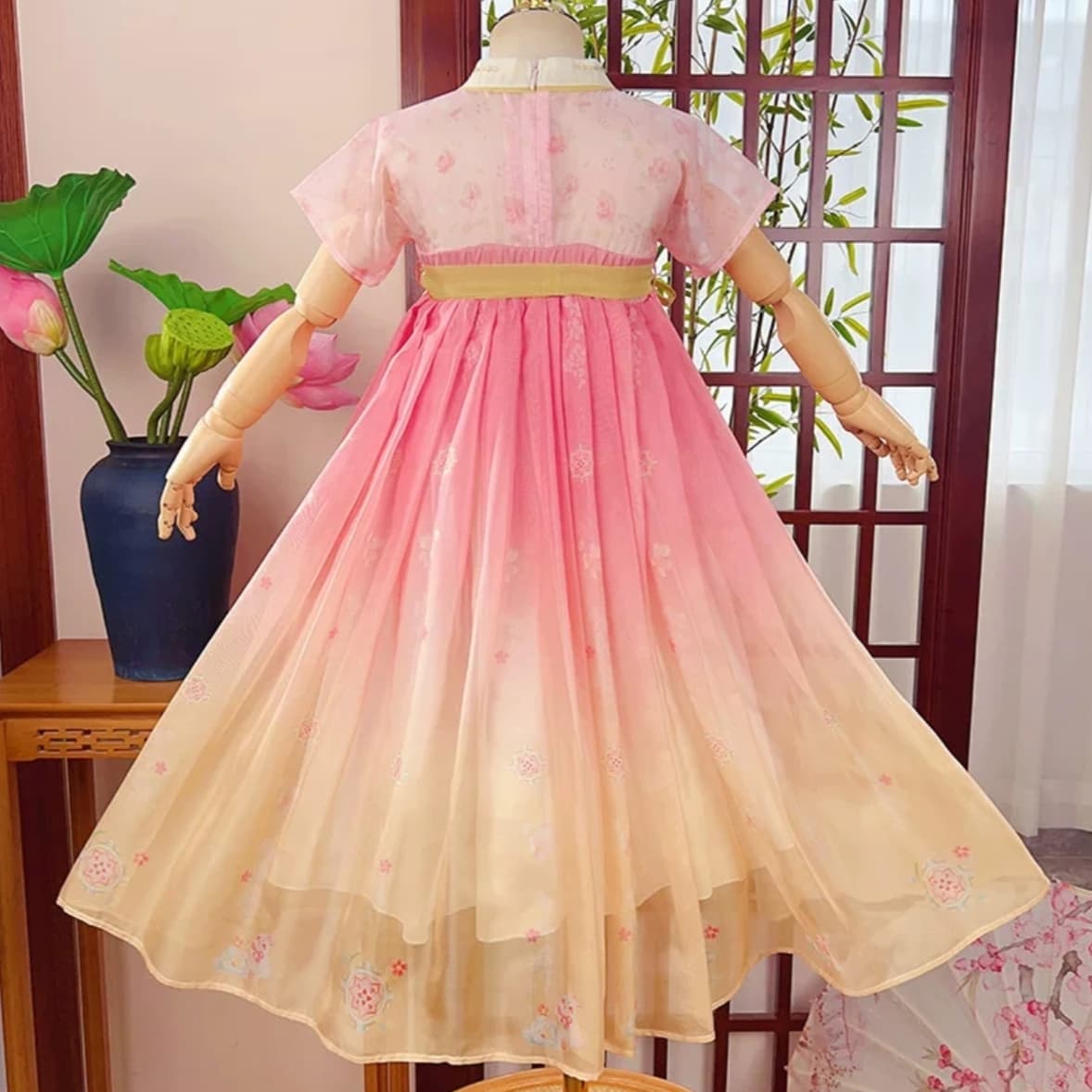 Rabbit Elf (Pink) Kids Hanfu Dress thumbnail 5