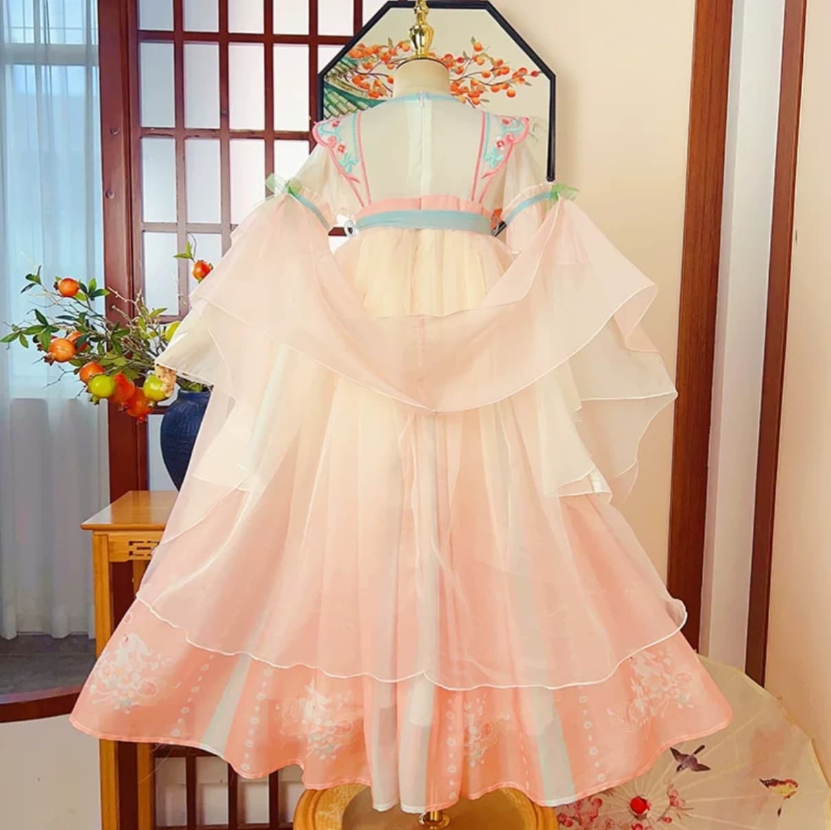 Moon Rabbit (Pink) Kids Hanfu Dress thumbnail 5