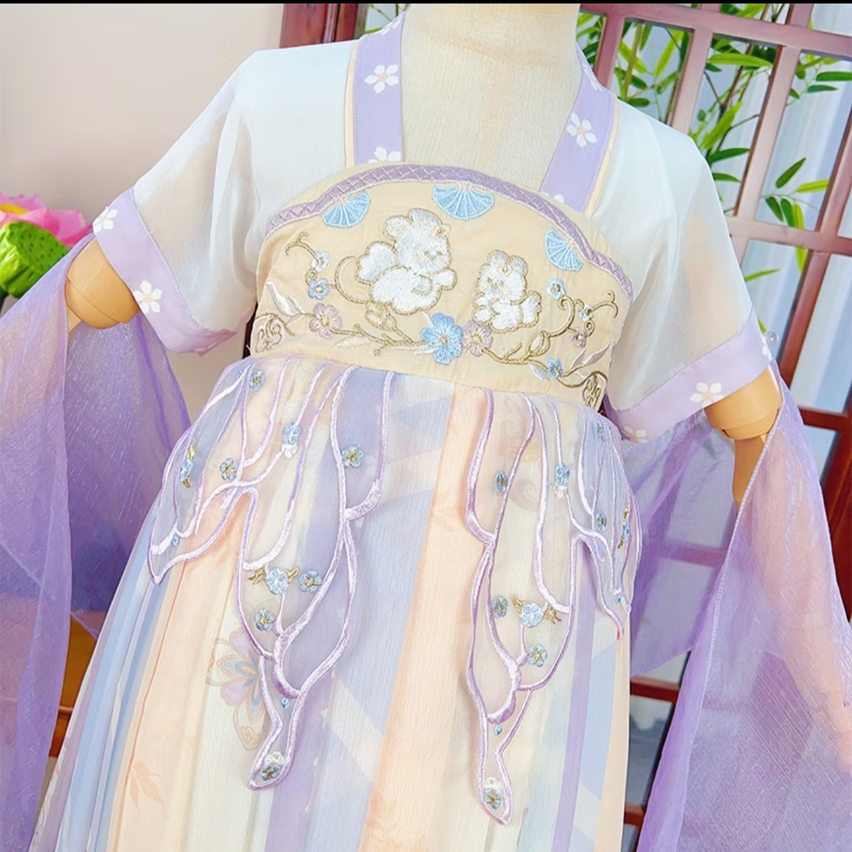 Rabbit Elf (Light Purple) Kids Hanfu Dress thumbnail 3