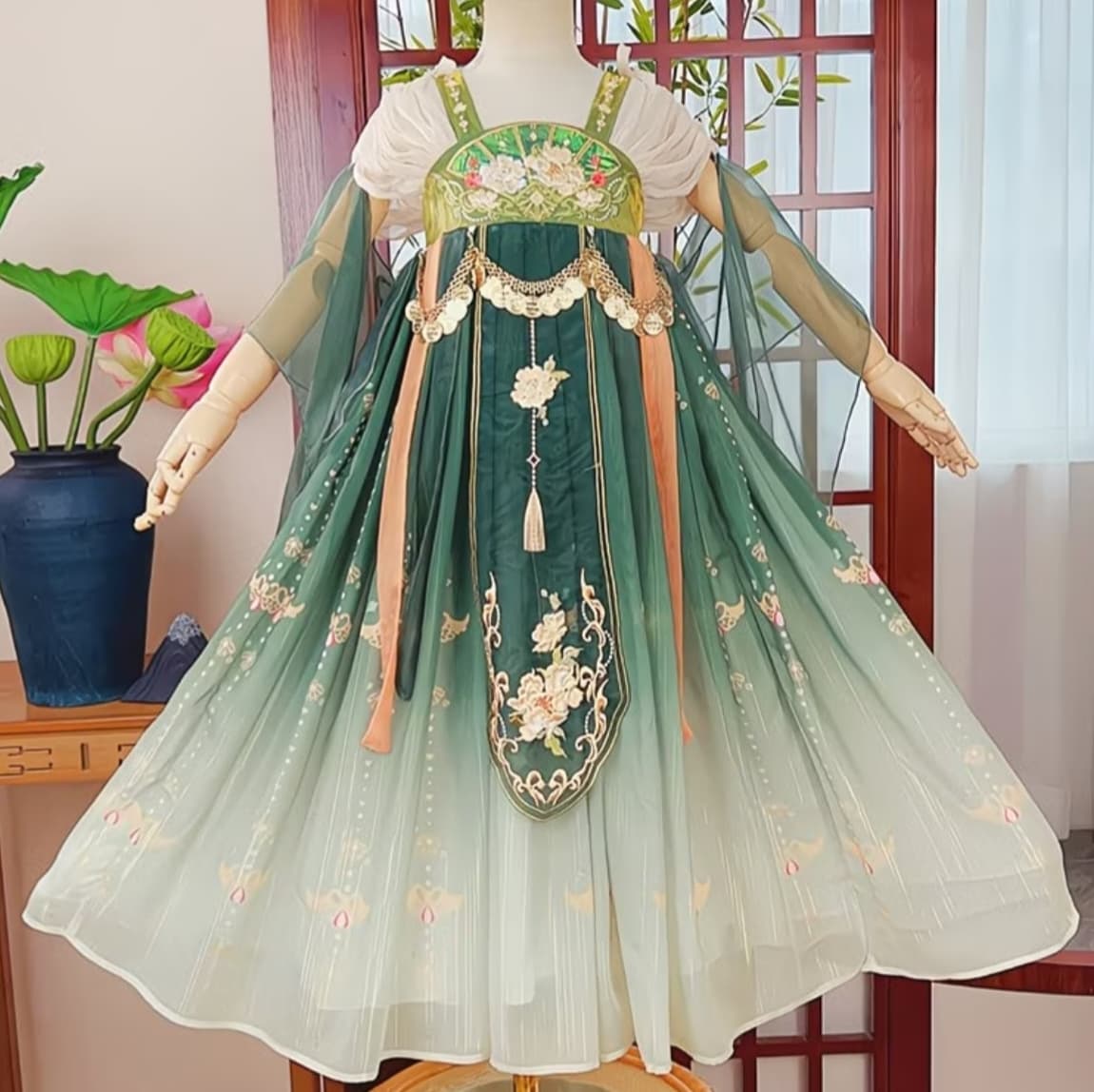 The Wizard of Oz (Dark Green) Kids Hanfu Dress alternate view