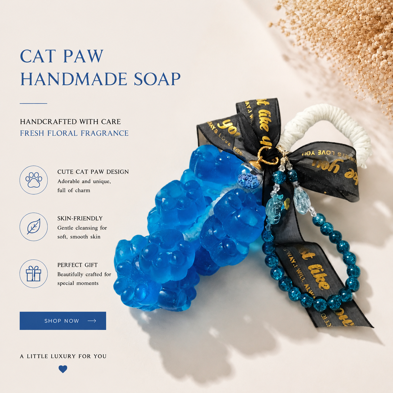 Ocean Blue Crystal Hanging Soap thumbnail 3