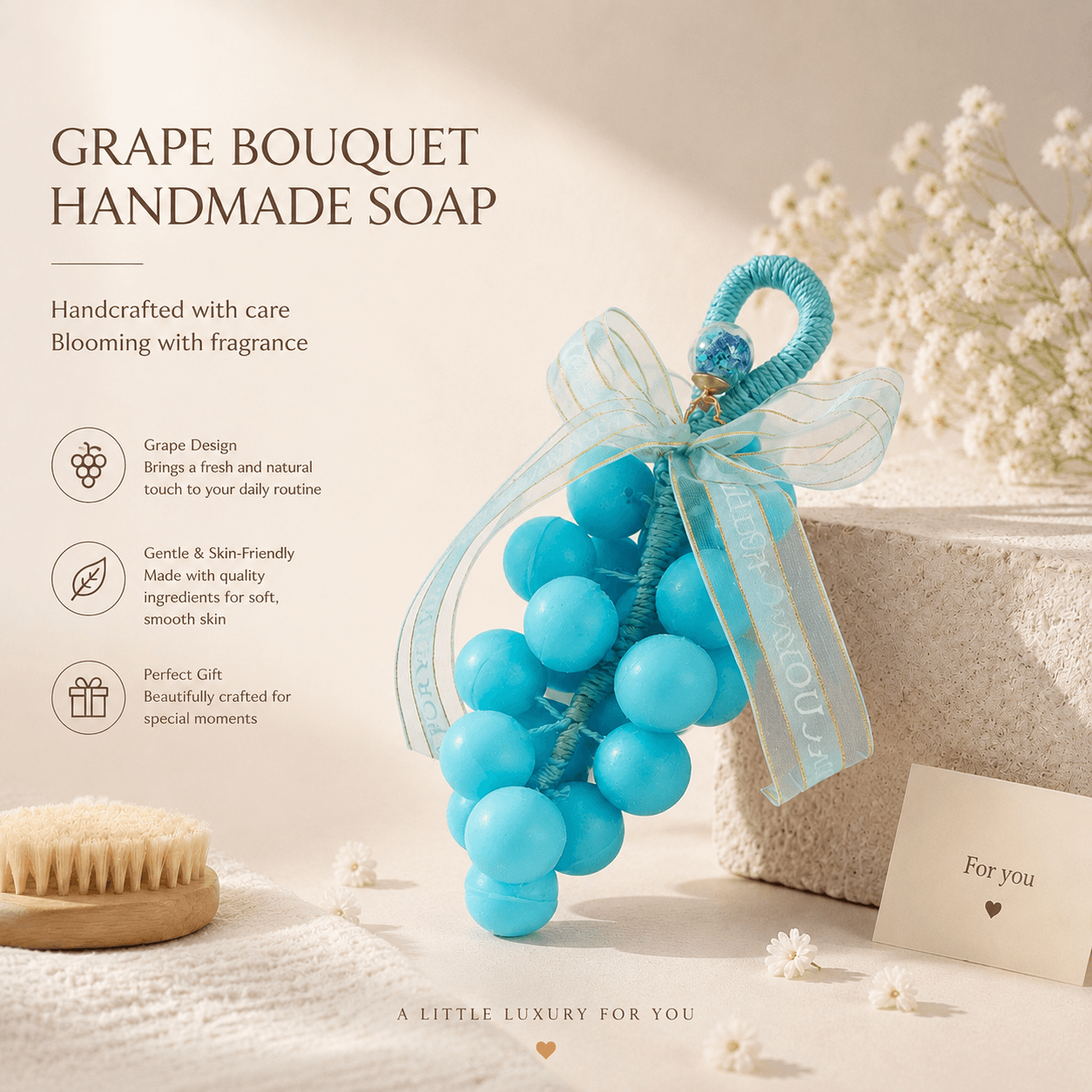 Blue Grape Cluster Artisan Soap thumbnail 3