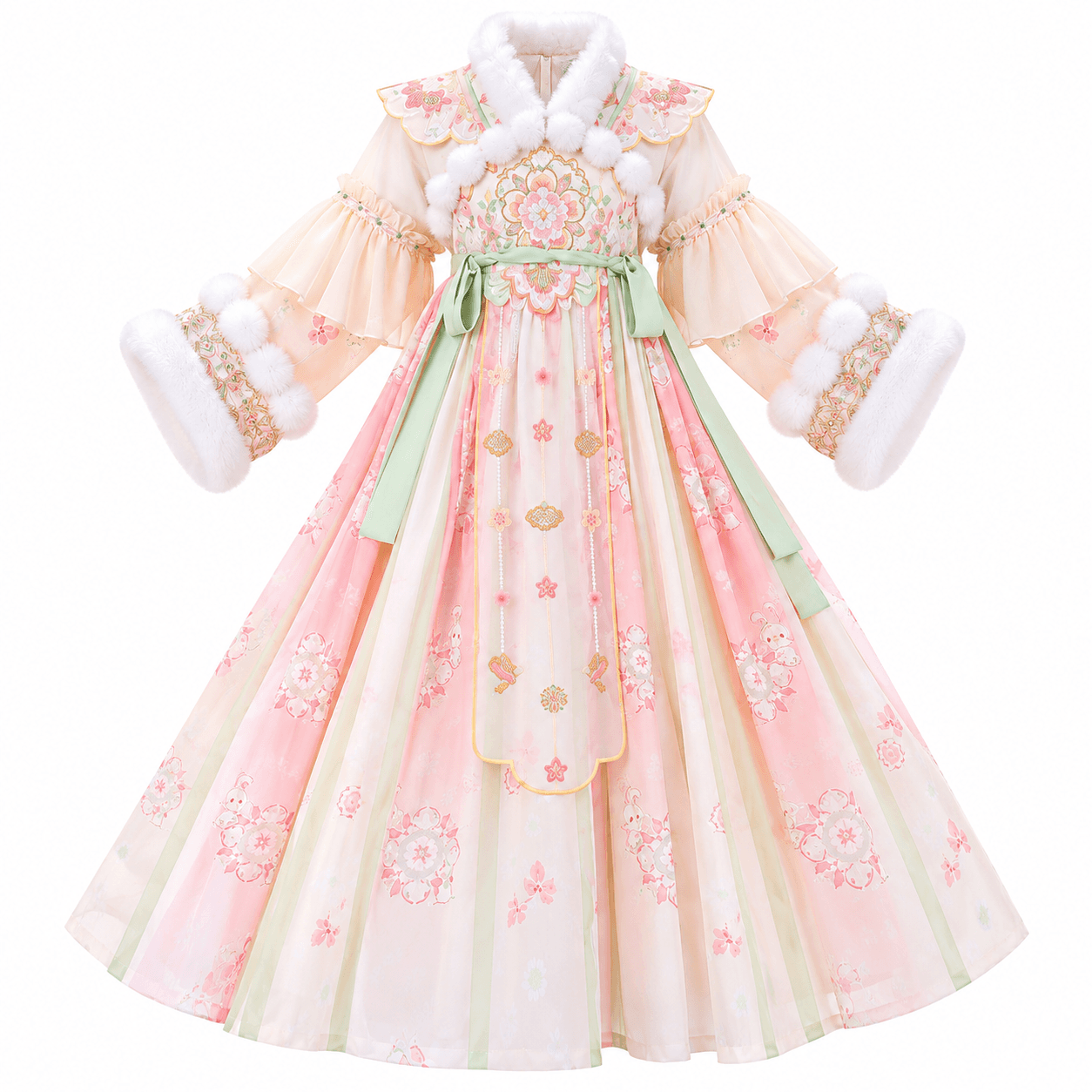 Peach Blossom Fairy Princess Hanfu Dress for Girls thumbnail 5