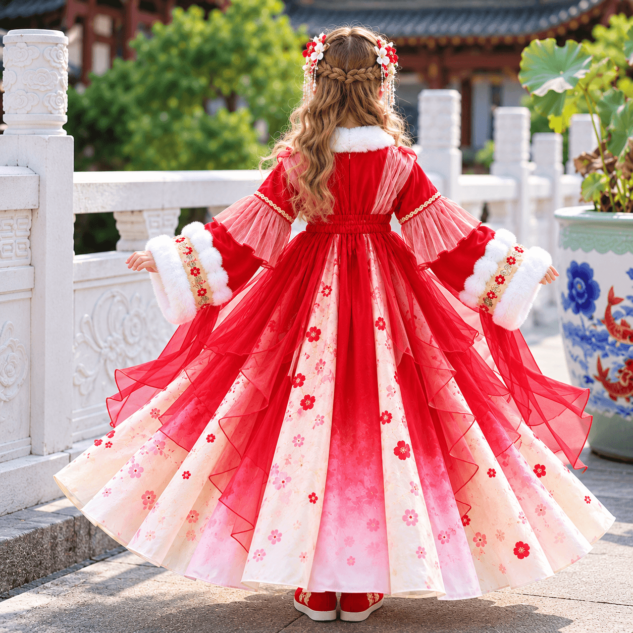 Peony Fairy Princess Hanfu Dress for Girls thumbnail 4