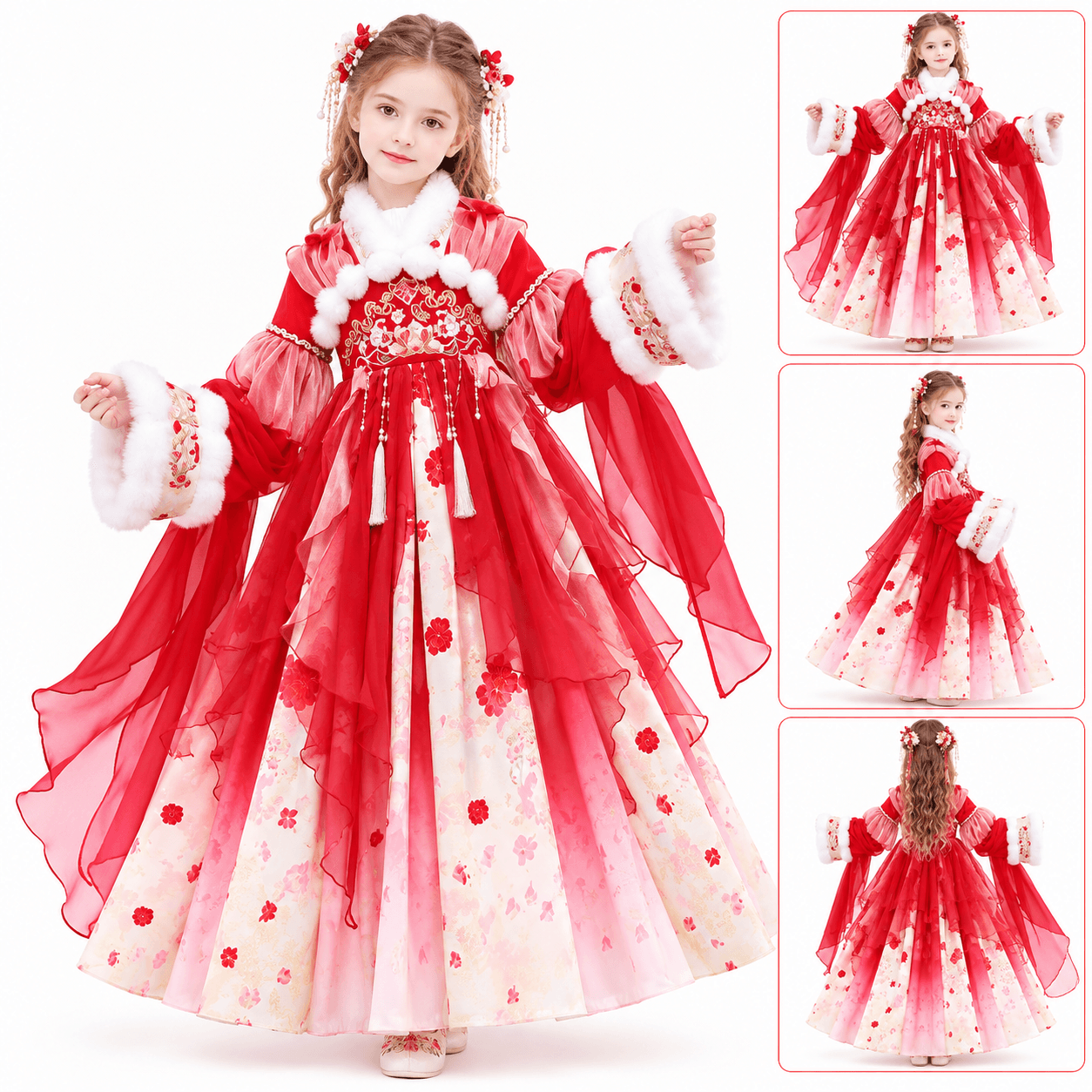 Peony Fairy Princess Hanfu Dress for Girls alternate view