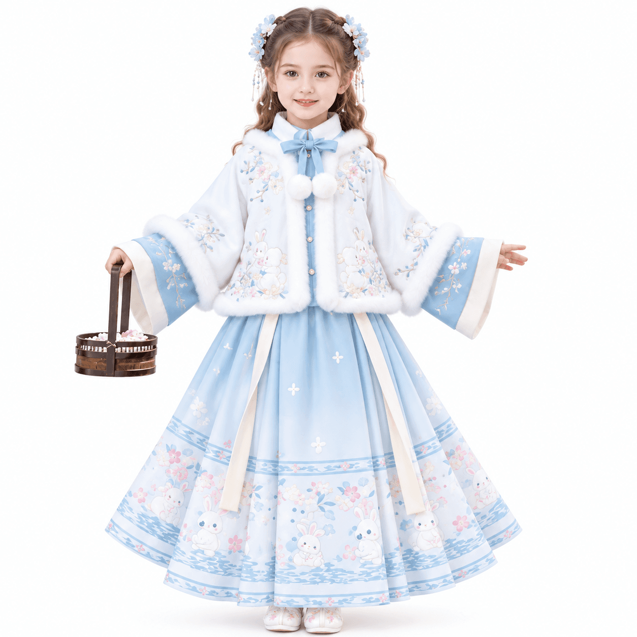 Clear Sky Fairy Rabbit Princess Hanfu Dress for Girls