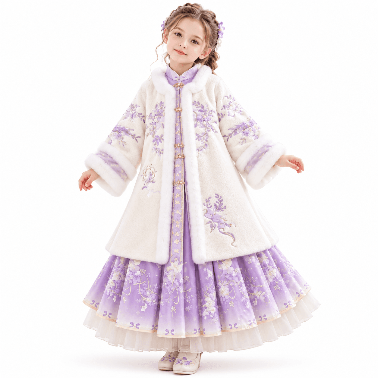 Lavender Princess Hanfu Dress for Girls