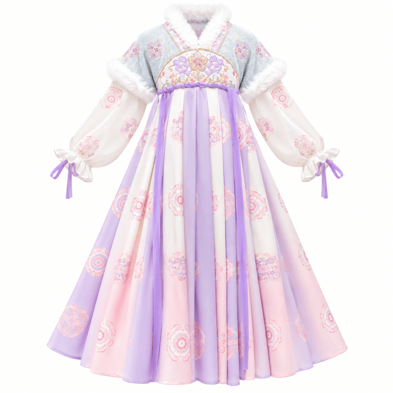 Naughty Princess Hanfu Dress for Girls (Blue Purple-long shoulder) thumbnail 5