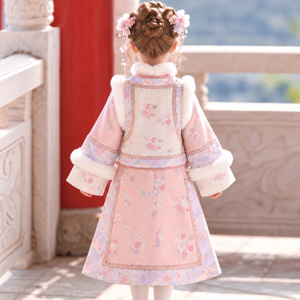 Peach GeGe Princess Hanfu Dress for Girls thumbnail 4