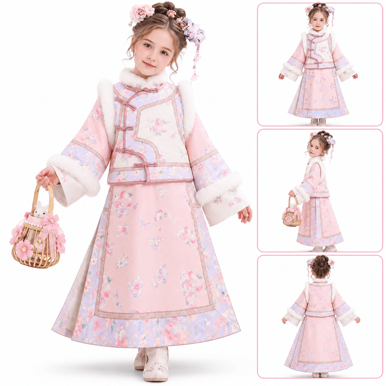 Peach GeGe Princess Hanfu Dress for Girls alternate view