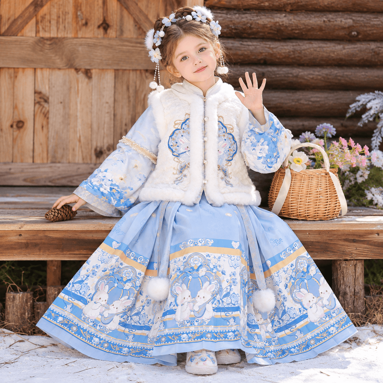 Clear Sky GeGe Princess Hanfu Dress for Girls thumbnail 3