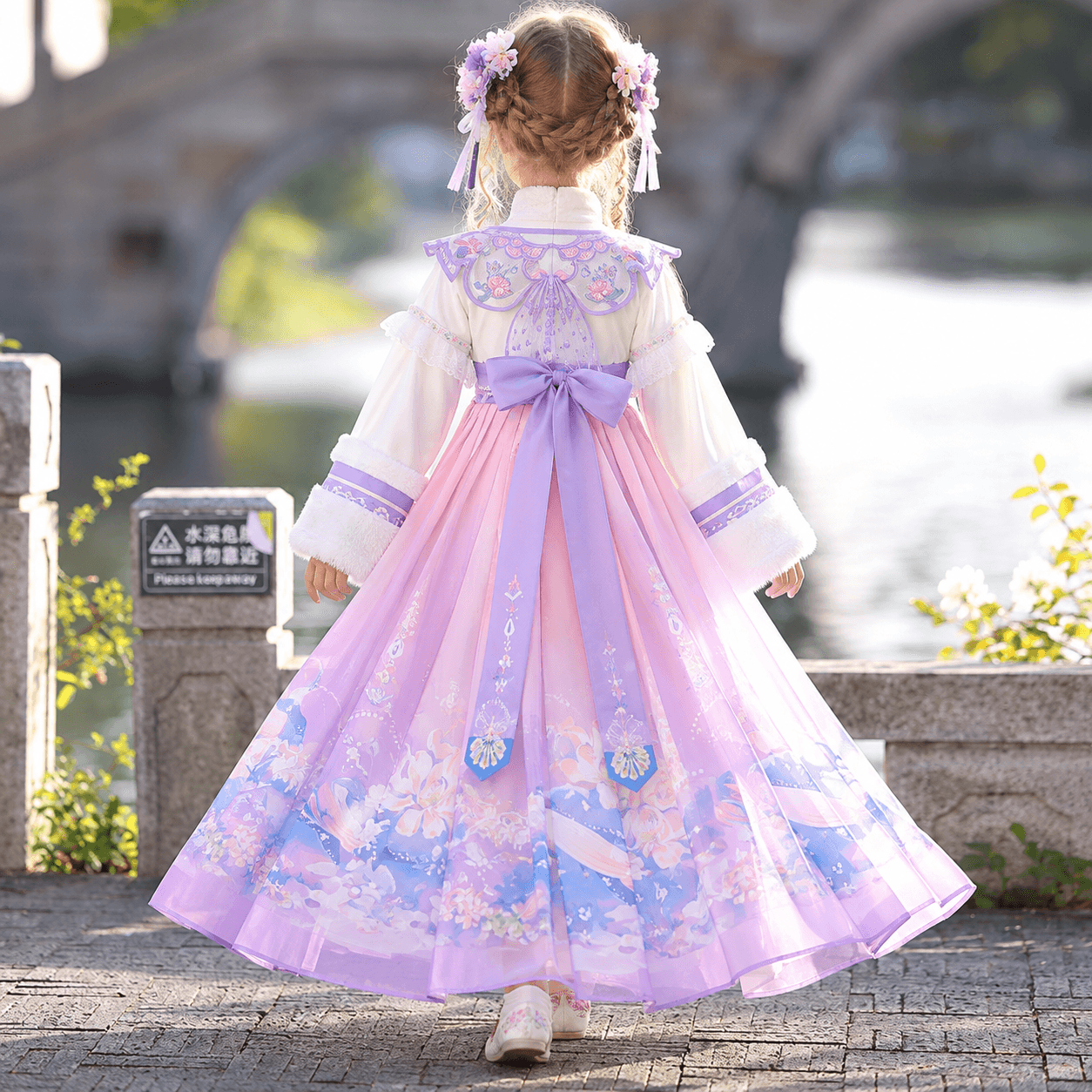 Carp Princess Hanfu Dress for Girls (Purple) thumbnail 4