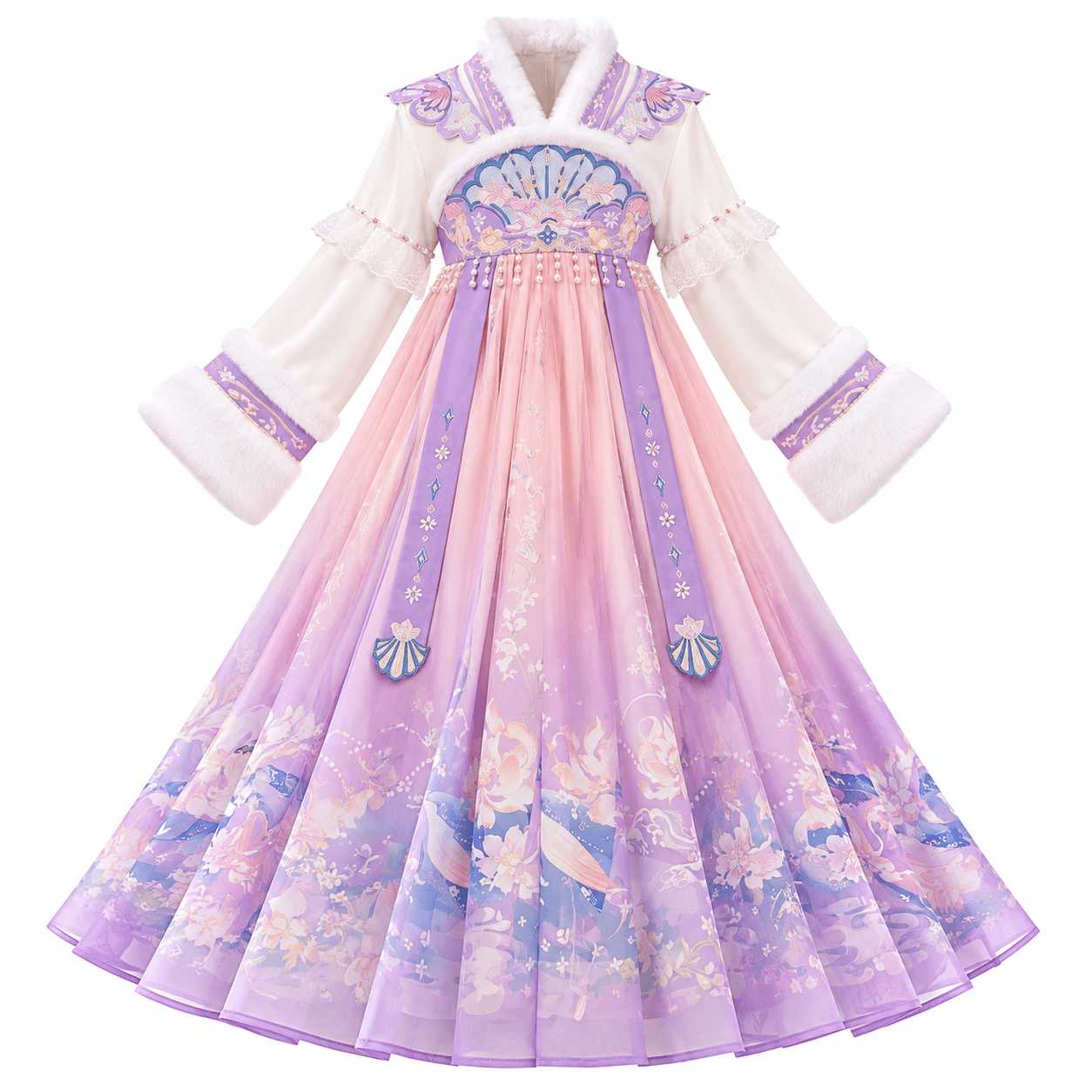 Carp Princess Hanfu Dress for Girls (Purple) thumbnail 5